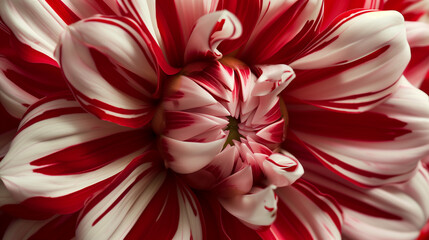 Wall Mural - close p Red-and-White Striped Dahlia