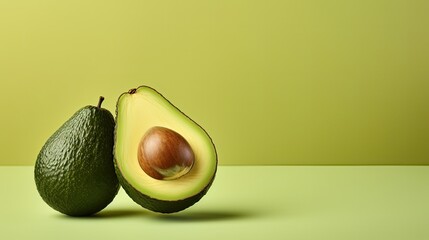 Wall Mural - an avocado cut in half