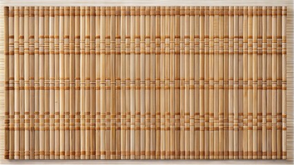 Wall Mural - Natural woven eco-friendly bamboo mat with intricate pattern isolated on transparent background perfect for design and commercial use.