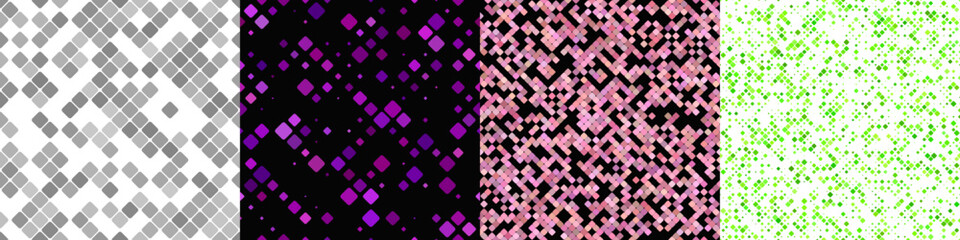 Poster - Seamless geometrical diagonal square pattern set