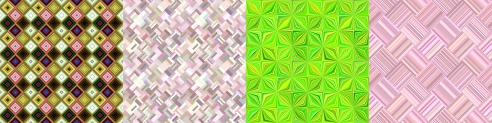 Poster - Seamless color geometric pattern set