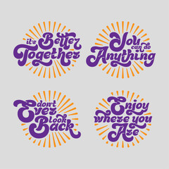 Fototapete - Set of vector lettering compositions with motivational wise quotes