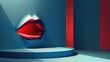 © 2rogan - Modern art depiction of podium with mouth Public speaking idea Contemporary style with room for advertisement