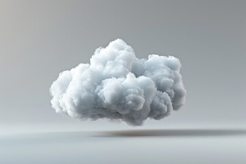 Wall Mural - one white cloud on a light grey background.