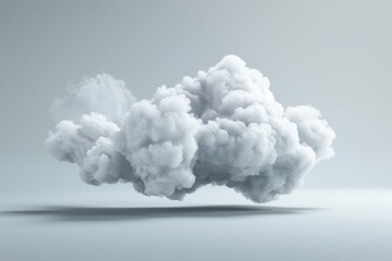 Wall Mural - one white cloud on a light grey background.