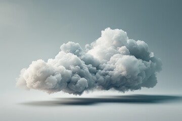 Wall Mural - one white cloud on a light grey background.