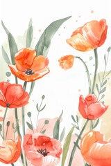 Wall Mural - Watercolor illustration of a happy Mother Day background.