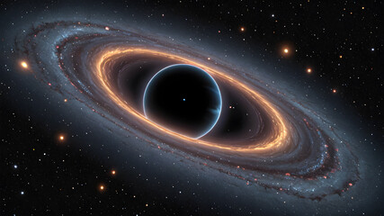 Wall Mural - view from space to a spiral galaxy and stars. universe filled with stars, nebula and galaxy.