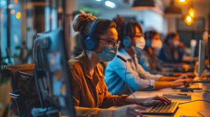 Poster - mental health hotline operators providing support during pandemic