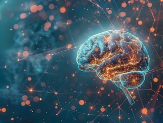 Poster - Seamless of Technology and Biology Futuristic Neural Network Concept