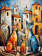 © miladia - Scenes of cats depicted in a typical Spanish style present a paradox
