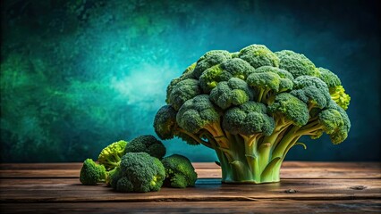 Canvas Print - Vibrant still life showcasing fresh broccoli, green, vegetable, vibrant, healthy, organic, farm, produce, nutrition, ingredient, raw