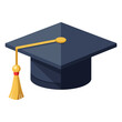 © Ismail Hossain - Illustration of mortar board hat with golden tassel