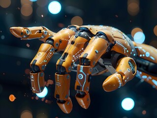 Poster - advanced prosthetic limb with neural enabling complex tasks with ease futuristic medical technology 