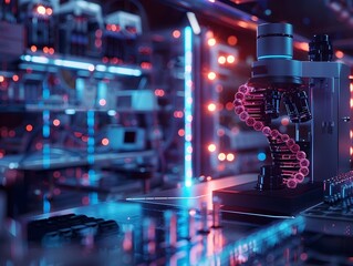 Poster - Advanced Genetic Editing Lab Showcasing Cutting Edge CRISPR Technology and Precision Medicine Innovations