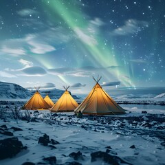 Poster - Glamping Under the Northern Lights A Sustainable Wilderness Adventure