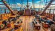 © Sujid - Pirate ship deck with stairs and cannons , pirates, ship, deck, stairs, cannons, nautical, adventure, sea, historical
