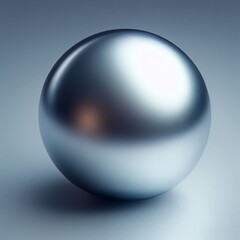 3D sphere with metallic design and light reflections isolated grey background