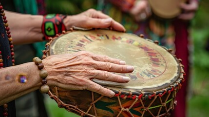 Poster - The tambourine, with its jingling bells and rhythmic shakes, adds a festive, lively touch to music.