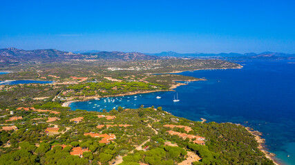 Wall Mural -  Beautiful aerial view of bay in Croatia, sea, coastline and boats