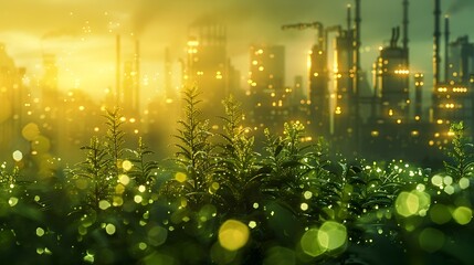 Poster - Bioengineered Clean Energy Powering Futuristic Sustainable City Skyline at Night