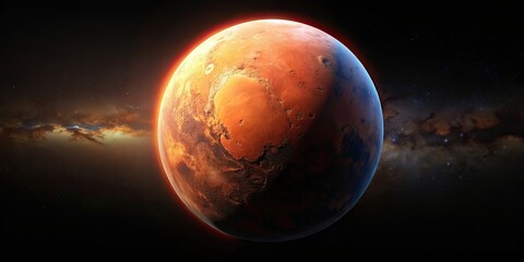 Wall Mural - of mars planet in outer space, mars, planet, space,red, universe, astronomy, celestial, galaxy, sola