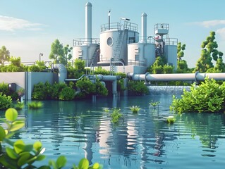 Poster - bioengineered wastewater treatment plant utilizing microbes for efficient water recycling and biotec