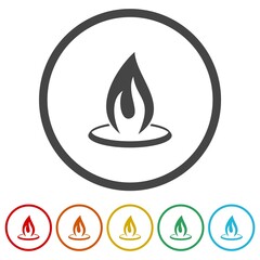 Poster - Natural Gas Icon. Set icons in color circle buttons