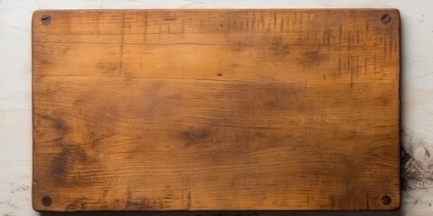 Wall Mural - Weathered Wooden Plank With Screws On White Background