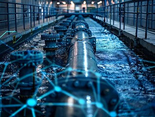 Poster - high tech water resource management ai analyzes usage patterns to prevent shortages