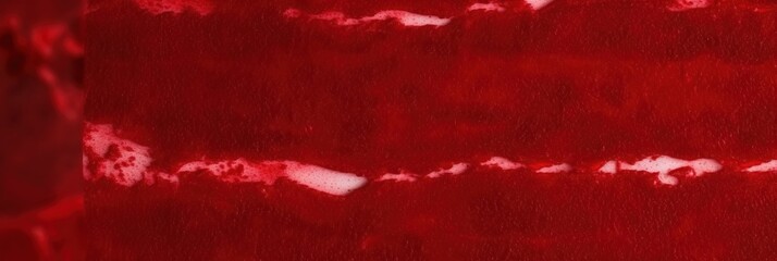 Red liquid with white foam floating on the surface