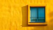 © Valentin - Vibrant Yellow Wall with a Blue Window Frame
