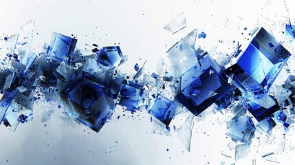 Fototapete - abstract technology design featuring geometric shapes with realistic graphic shapes decoration in isolated elegant background, businsess background presentation