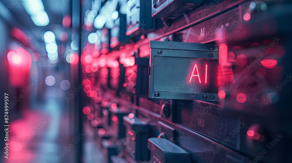 A safety deposit box labeled AI signifies data collection and security ...