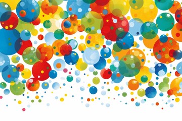 Wall Mural - Playful balloons in red, blue, yellow, and green with a whimsical design, abstract illustration