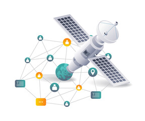 Aufkleber - Satellite Network Communication Technology