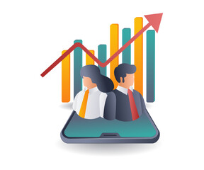 Aufkleber - The Future of Business Analysis isometric illustration