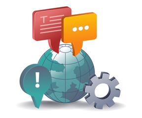 Fototapete - Process of Global Information Conversations