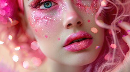 Sticker - Pink themed makeup