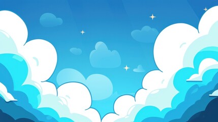 Wall Mural - Breathtaking view of air clouds in the clear blue sky, calming and serene.