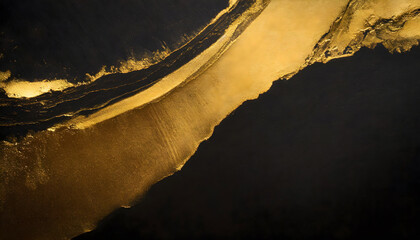 Sticker - dark gold and black background. generative ai.
