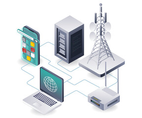 Aufkleber - Network of Computer Towers for Information and Data Technology