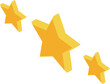 © ylivdesign - Three dimensional golden stars floating on white background
