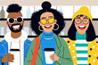 © ADDICTIVE STOCK - Three Diverse Friends Enjoying Coffee Together in a Cafe. Generative AI