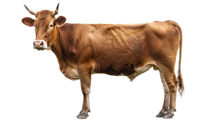 brown cow isolated on a white background