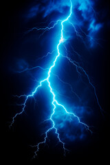 Wall Mural - an abstract background showcasing blue lightning against a dark backdrop. the electric energy and st