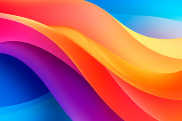 Wall Mural - an abstract background featuring smooth, flowing shapes in a gradient of soft, pastel colors. the de