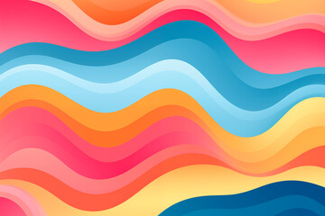 Wall Mural - an abstract horizontal background with colorful waves, featuring a vibrant and dynamic design. the f