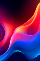 Wall Mural - a vibrant abstract background with glowing liquid color waves, blending smoothly in a dynamic and fl
