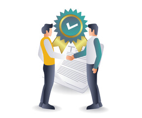 Aufkleber - Business Partnership Agreement flat illustration